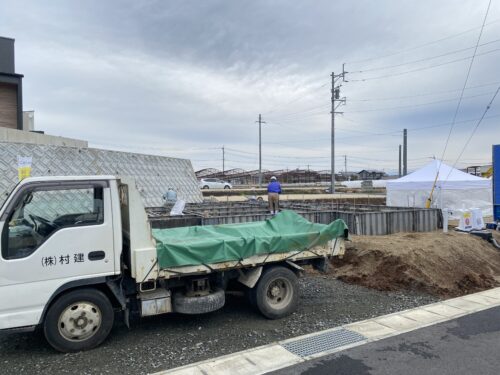 植木滴水１号地。コンクリート養生期間終了。